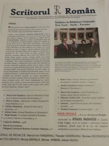 Revista Scriitorul Român, ediţie specială, 23 oc. 2013, prima pagină